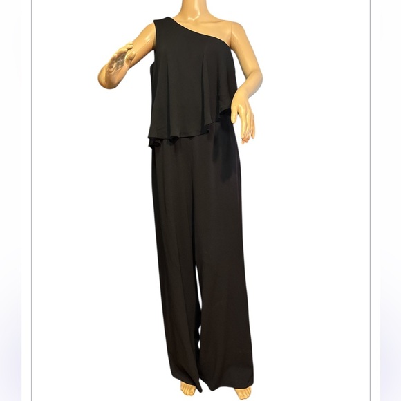 Calvin Klein Elegant Black One-Shoulder Jumpsuit size 8 - Picture 2 of 6